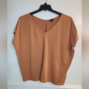 Women's Tan V-Neck Top